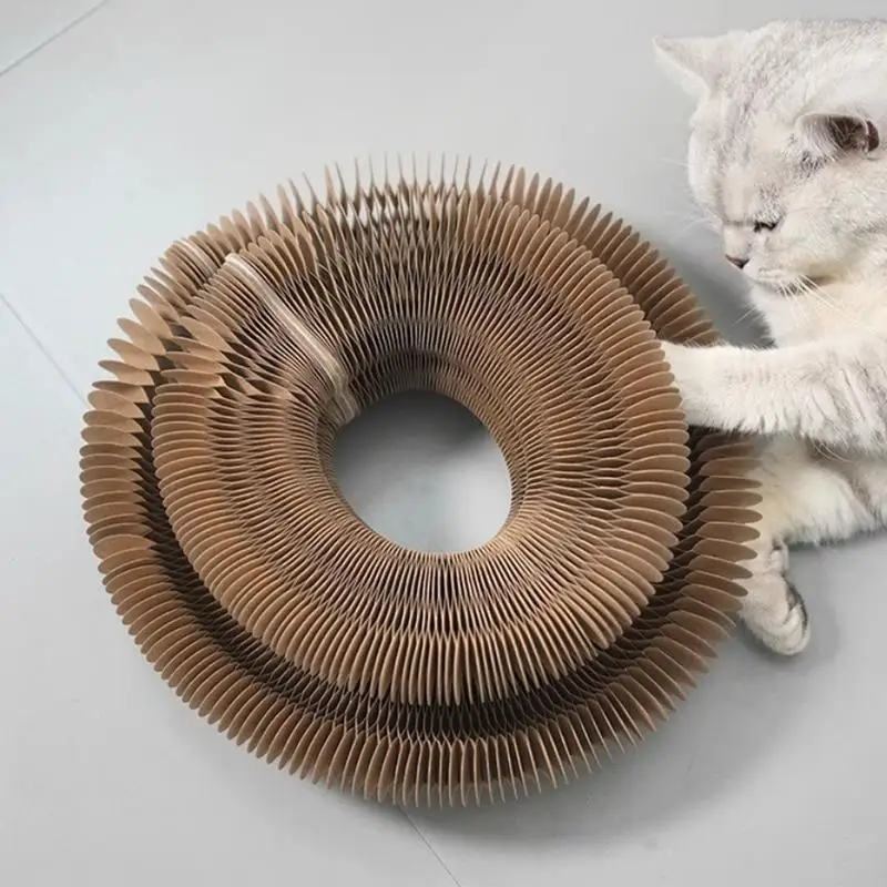 Accordion Organ Cat Scratching Board Toy Cat Toys Scratching with Bell Ball Pet Enrichment Play Game for Small Medium Animals