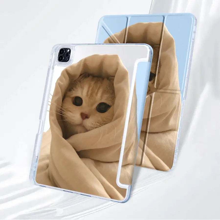 Cozy Cat Y-Fold Tablet Case with Holder - Premium Protection and Style