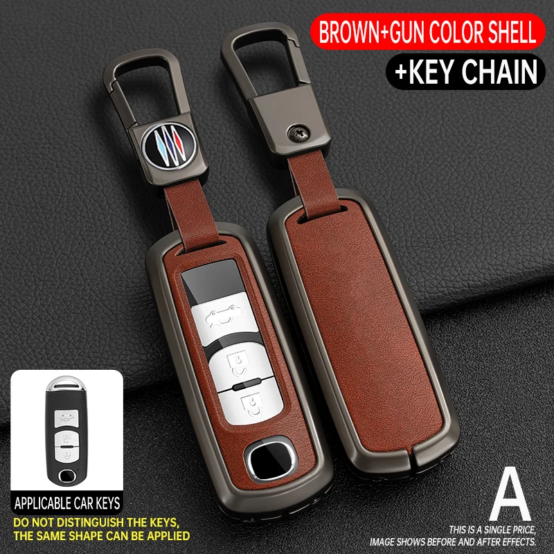 Nuova Custodia Per Chiave Auto In Lega Di Zinco + Tpu Shell Per Mazda 3 5 6 Series M6 Rx8 Mx5 2 3 Pulsanti Flip Key Protector Fob Bag Accessori