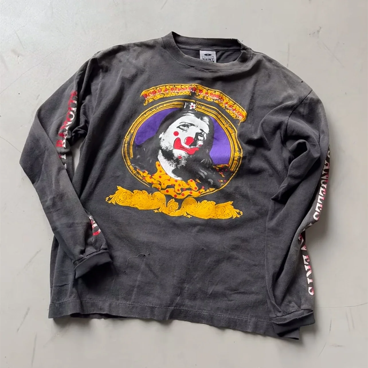 Washed 25ss LS TEE/LOVE Saint Colorful Logo Long Sleeve T