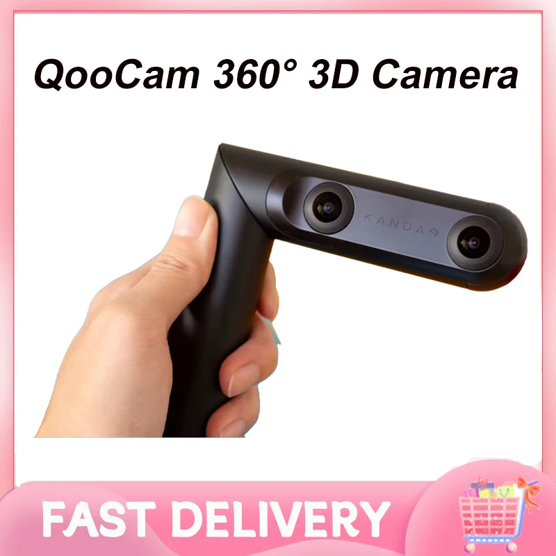 KanDao QooCam 3D Motion Camera QooCam Cucum 3D Action Camera 180&deg; VR 360&deg; 2D VR 4K UHD Video Recorder FOV 216&deg;
