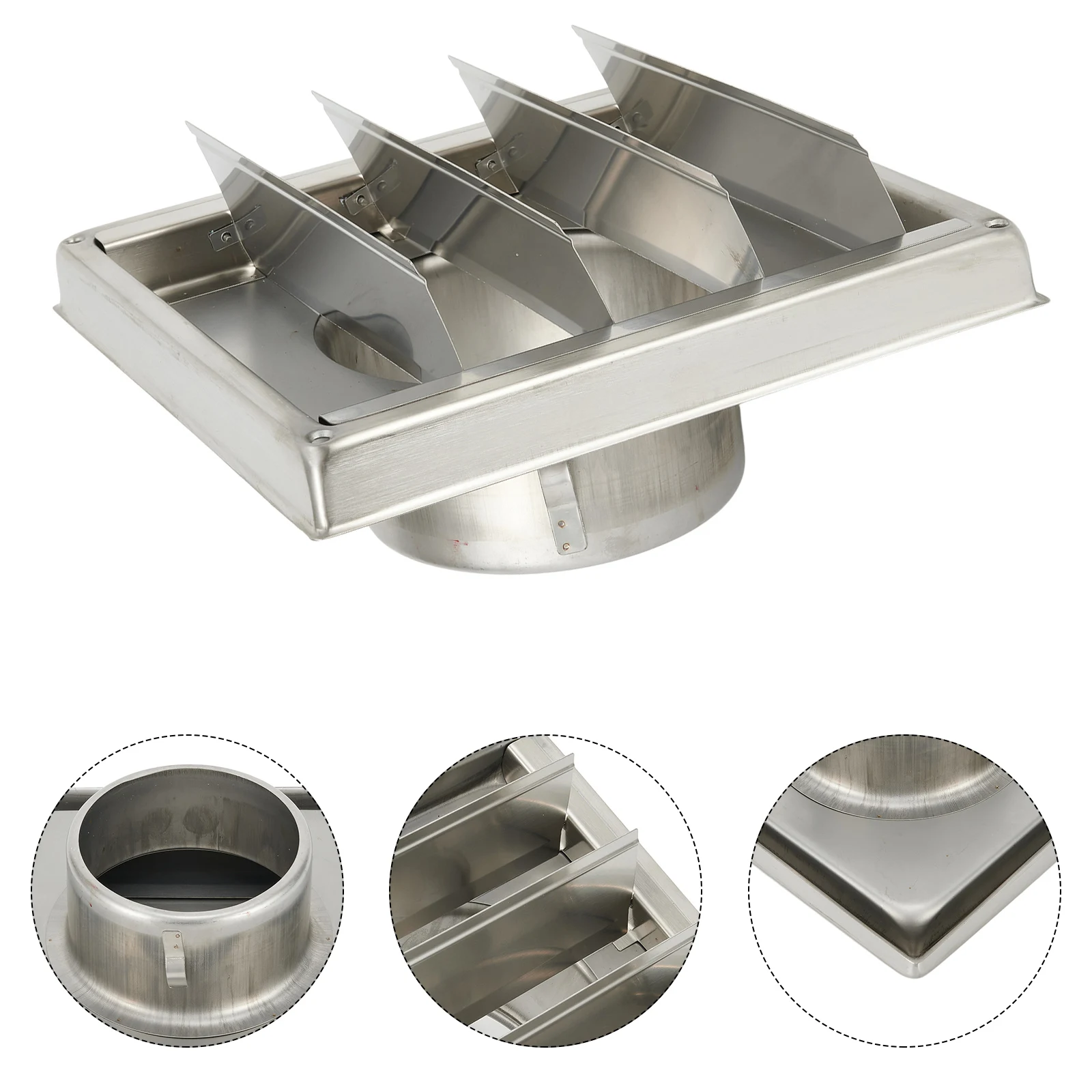 

Movable Stainless Steel Vent Air Outlet Wall Ventilation Cap 100mm Anti-rust Corrosion-resistant Durable Silver