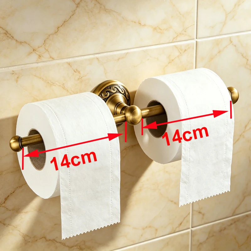 Elegant Antique Brass Bathroom Accessories Set - Includes Robe Hook, Paper Holder, Towel Bar, and Soap Basket