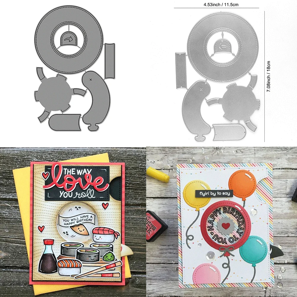 Bauen Sie einen Schneekugel aus Metall, Stanzformen, Liebesprägung, gestanzter Kranz, Add-On für DIY-Kartenherstellung, Scrapbooking, Bastelbedarf – Detail 2