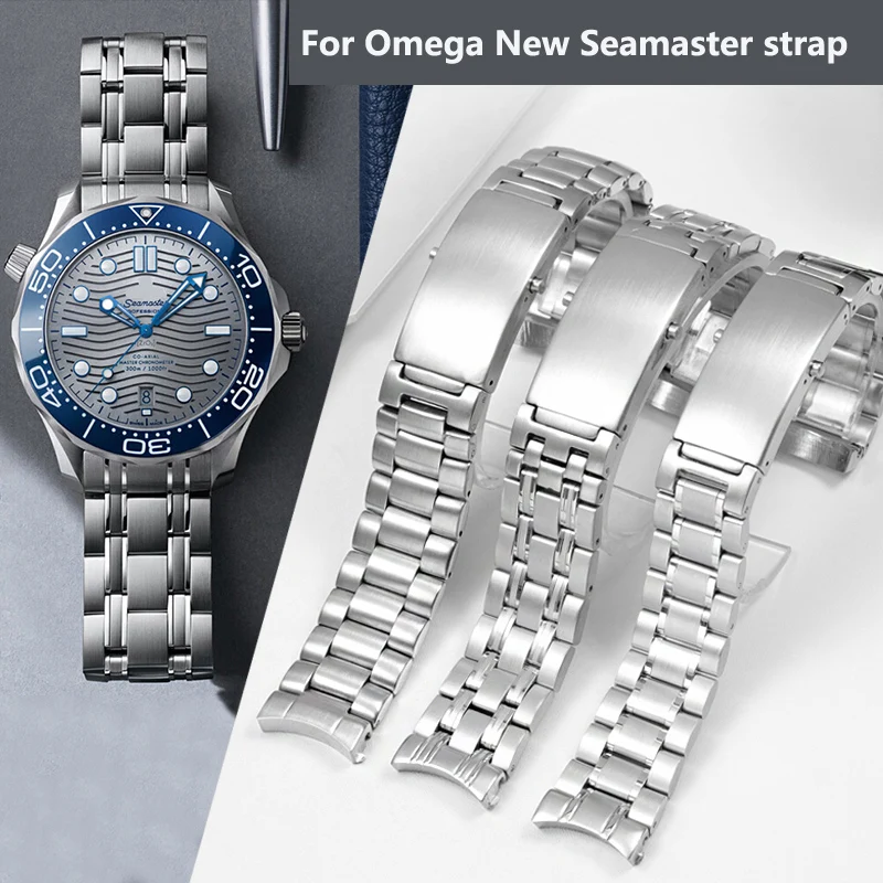 Cinturino Per Orologio In Acciaio Inossidabile 316L Da 20Mm Per Omega New Seamaster 300 Speedmaster Planet Ocean Watch Band Per Bracciale Da Uomo