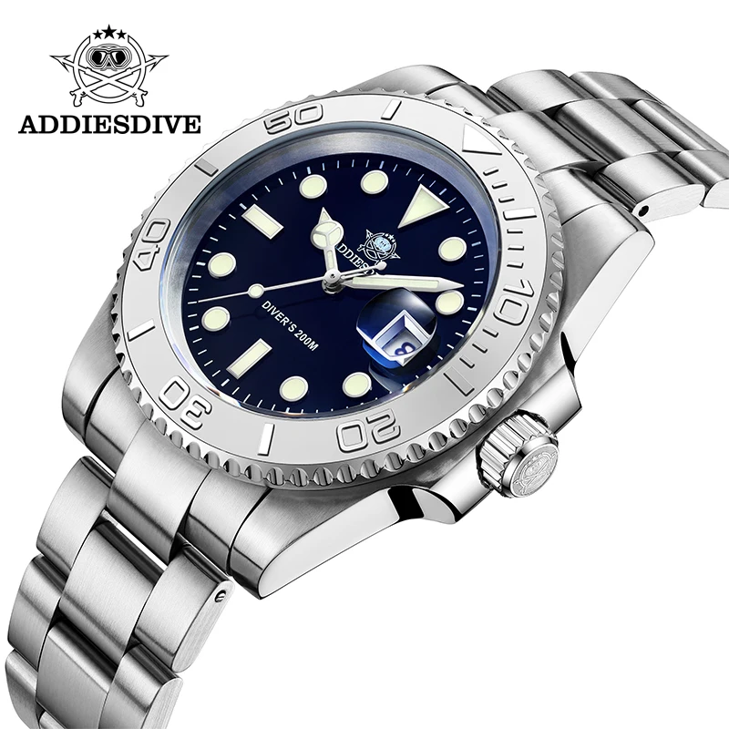 

ADDIESDIVE Men's Watches Yacht Aseptic Fashion Business Wristwatch 200M Waterproof Luxury Calendar Quartz Watch for Men Reloj