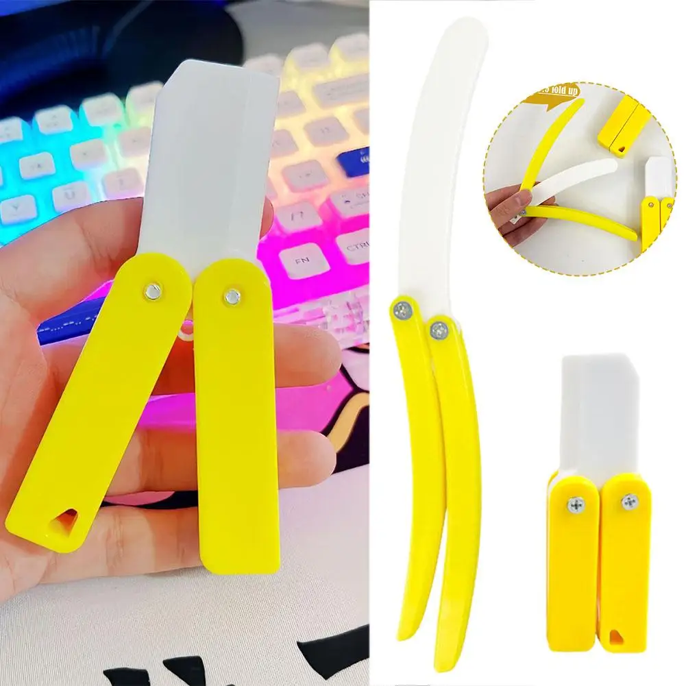 3D Printing Glowing Radish Butterfly Knife Mini Toy Push Gravity Carrot Gift Card J5E9 fidget toys anti stress toys mini fingertip toy