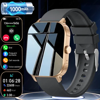 2.04inch Sports SmartWatch Fitness Clock Health Monitor Waterproof Smartwatch WirelessCall Watches for Men Women for Android iOS