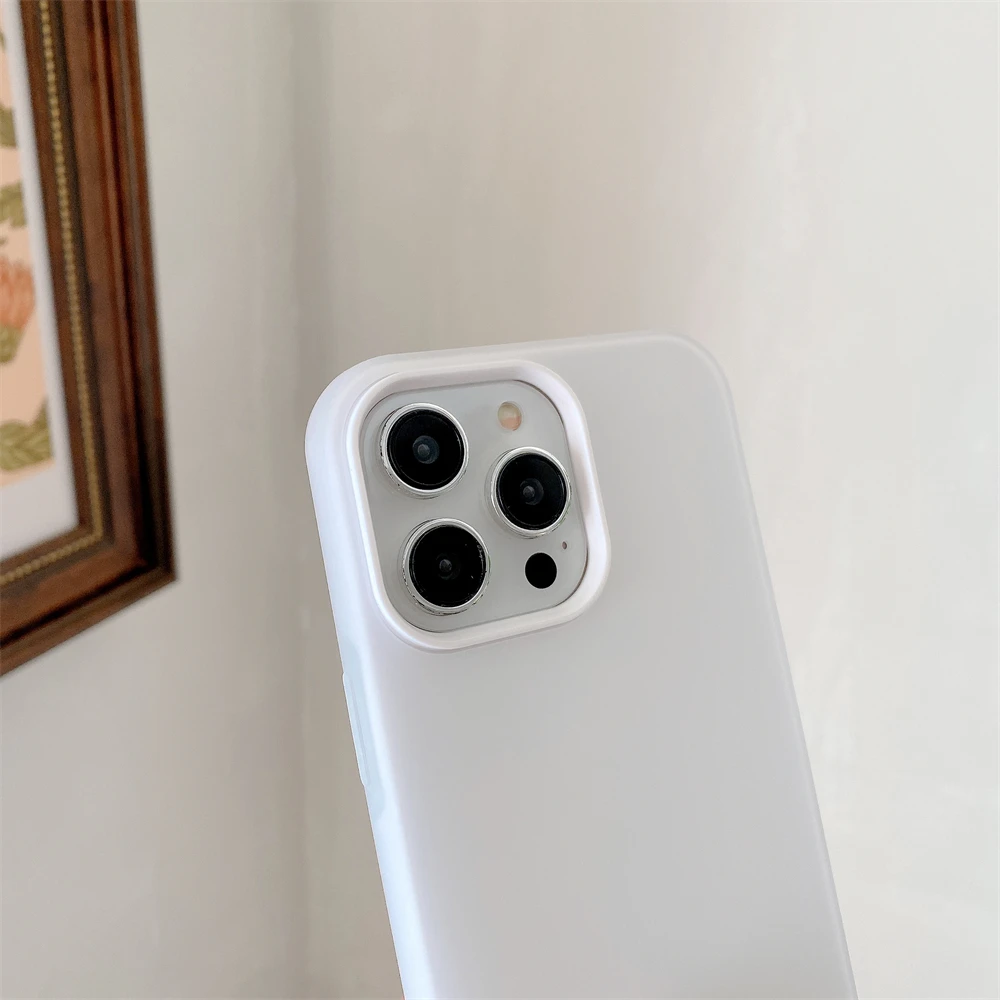Elegant Matte White Phone Case with Camera Protection - Skin Feel Full Back Cover