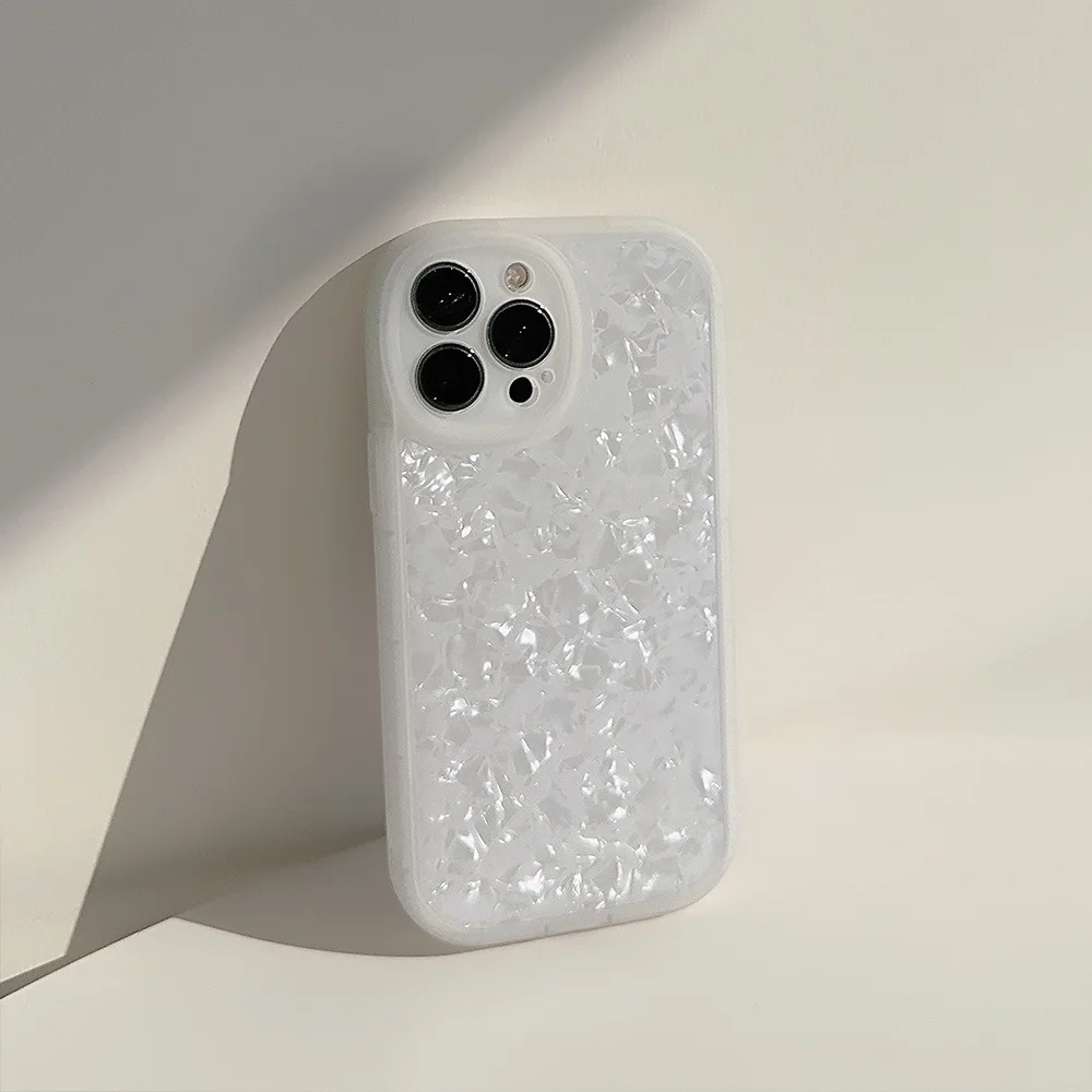 Colorful Ins S​hell Bling Silicon Phone Case For iPhone 11 Pro Max 12 13 14 Mini 7 8 Plus XR XS X SE Anti-fall Back Cover