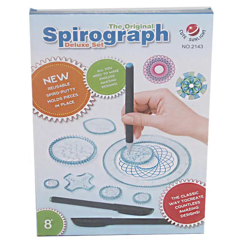 

Children 27pcs Enfant Spirograph Drawing Set Brain Education Geometric Deluxe Ruler Creative Plastic Draw Picture Toys with Pen