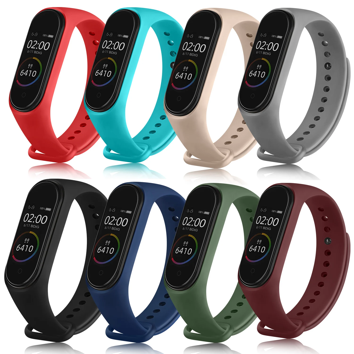 10 pz/pacco cinturino per Xiaomi Mi Band 6 5 cinturino da polso in Silicone cinturino per Xiaomi Mi Band 6 5 4 3 accessori per bracciali