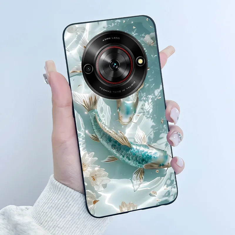 ZTE Blade A75 5G / Nubia Focus 5G / Nubia Calf 5G 케이스 귀여운 사랑스러운 토끼 재미있는 블랙 소프트 실리콘 보호 쉘 백 커버