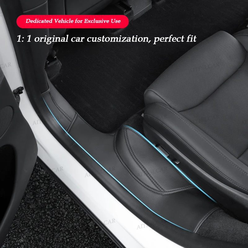 8-Piece Door Sill Protector Set - Anti-Kick Entry Cover Pads and Mats for Enhanced Vehicle Protection