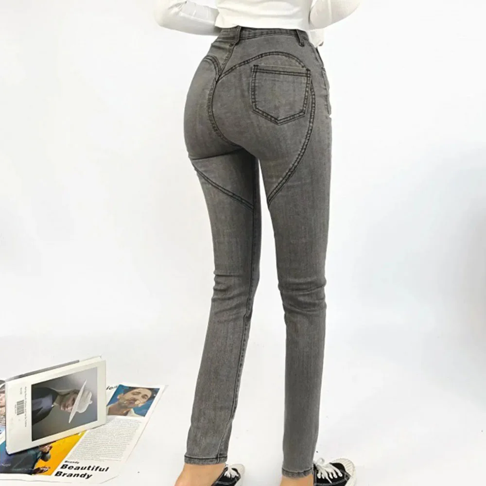 High High Waisted Jeans For Women Silm Fit Sexy Cotton Jean Ladies Street Elegant Temperament Casual Denim Pant Female