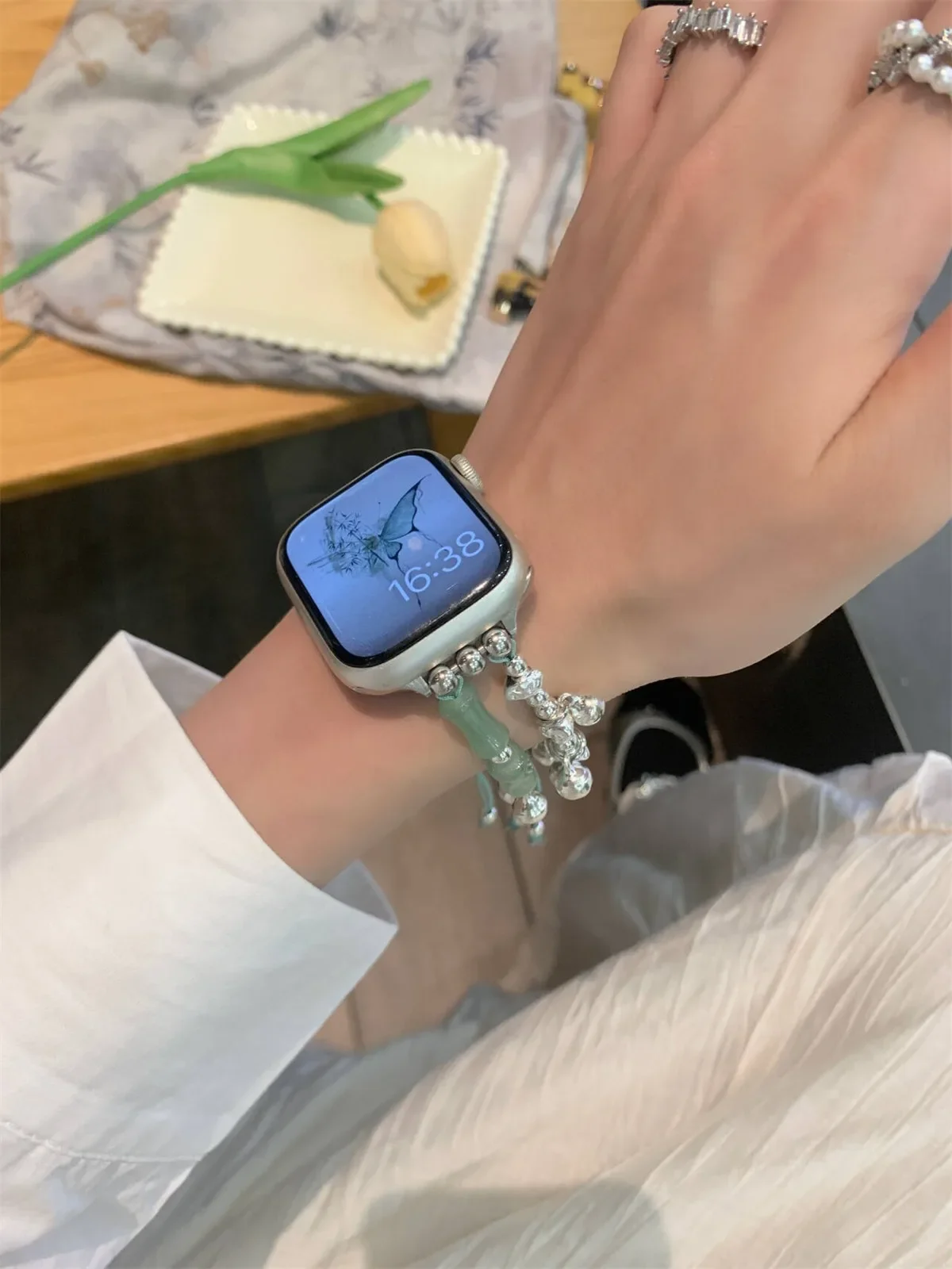 Bracelet de montre à bijoux pour iWatch Ultra 2 Series 10/9/8/7/6/5 Bracelet de montre tendance 42/44/45/46/49 mm 38/40/41 mm_voghion.com