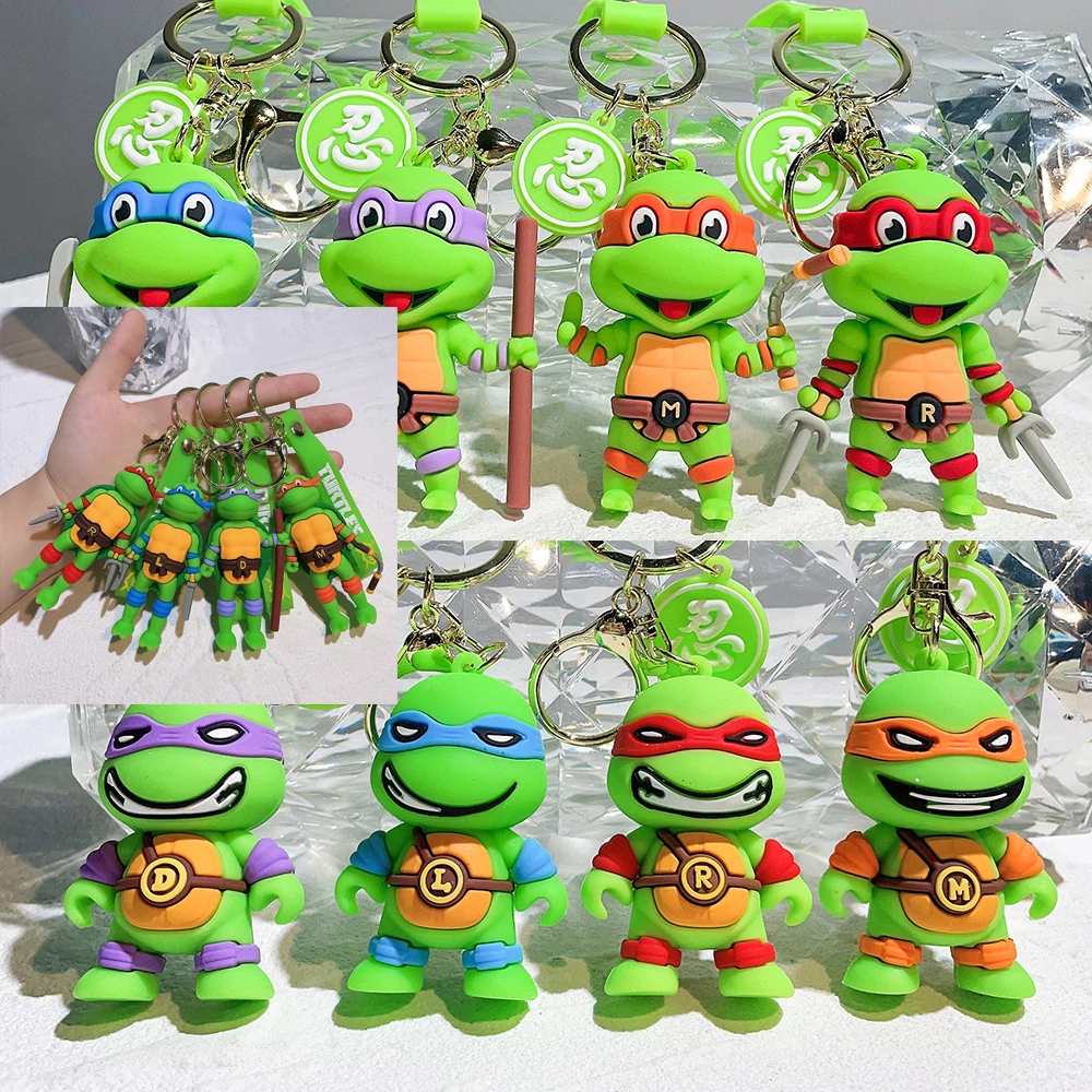 Anime Teenage Mutant Ninja Turtles Figura Portachiavi Ninja Turtles Cute Doll Ciondolo Portachiavi Per Zaino Accessori Giocattoli Regali