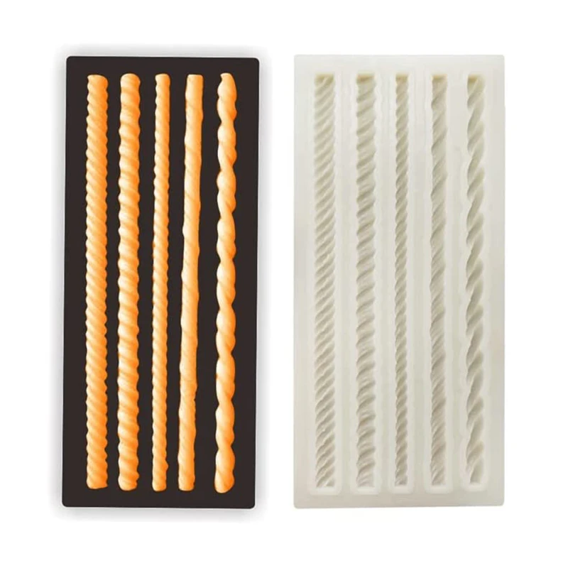 Geflochtene Twist Seil Fondant Form Pie Kruste Abdruck Silikon Matte Lange Streifen Spitze Kuchen Dekorieren Werkzeuge Küche Backform – Detail 5