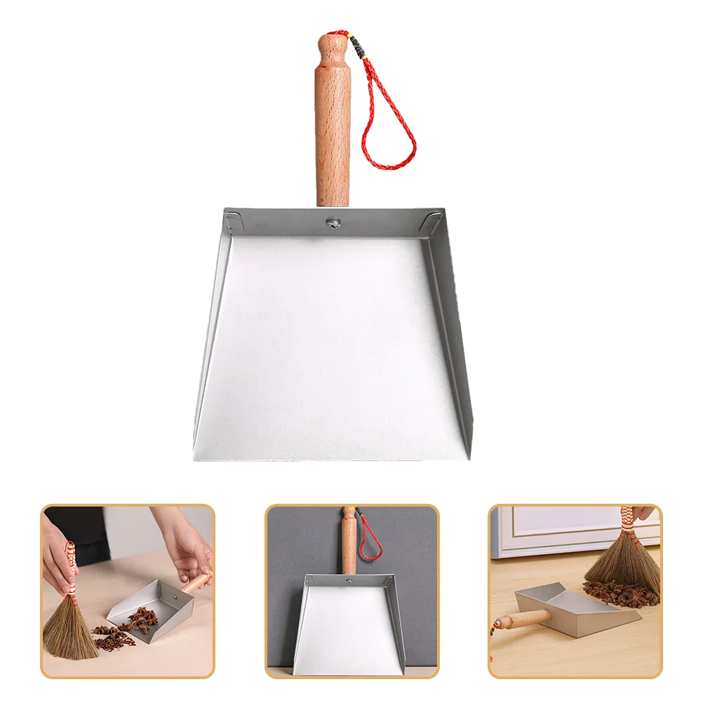 

Stainless Steel Short Handle Dustpan Pan for Fireplace Garage Workshop Tabletop Small Dustpan