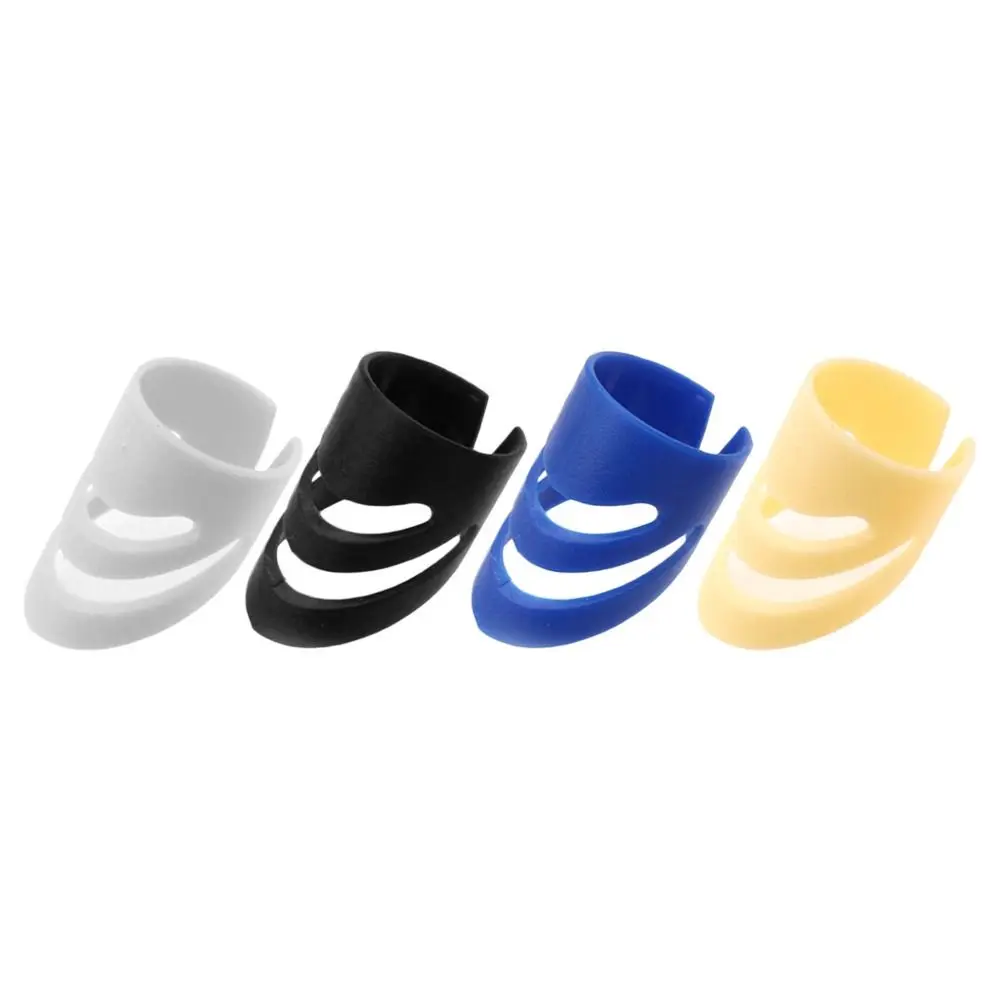 Guitar Ukulele Plastic Thumb Finger Nail Fingertip Picks Protectors ALaska Pik Finger Pick for Acoustic Electric Guitar 4 PCs guitar finger guards guitar picks