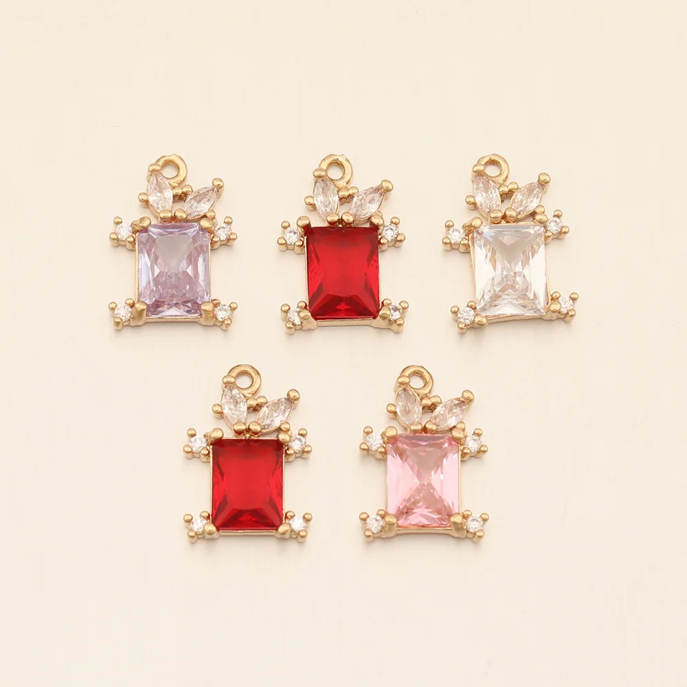 Cordial Design 11*16MM 50Pcs Rhinestone Pendant/Jewelry Findings & Components/CZ Charms/Rectangle Shape/Hand Made/DIY Making 1 Cordial Design 11*16MM 50Pcs Rhinestone Pendant/Jewelry Findings & Components/CZ Charms/Rectangle Shape/Hand Made/DIY Making - cordial