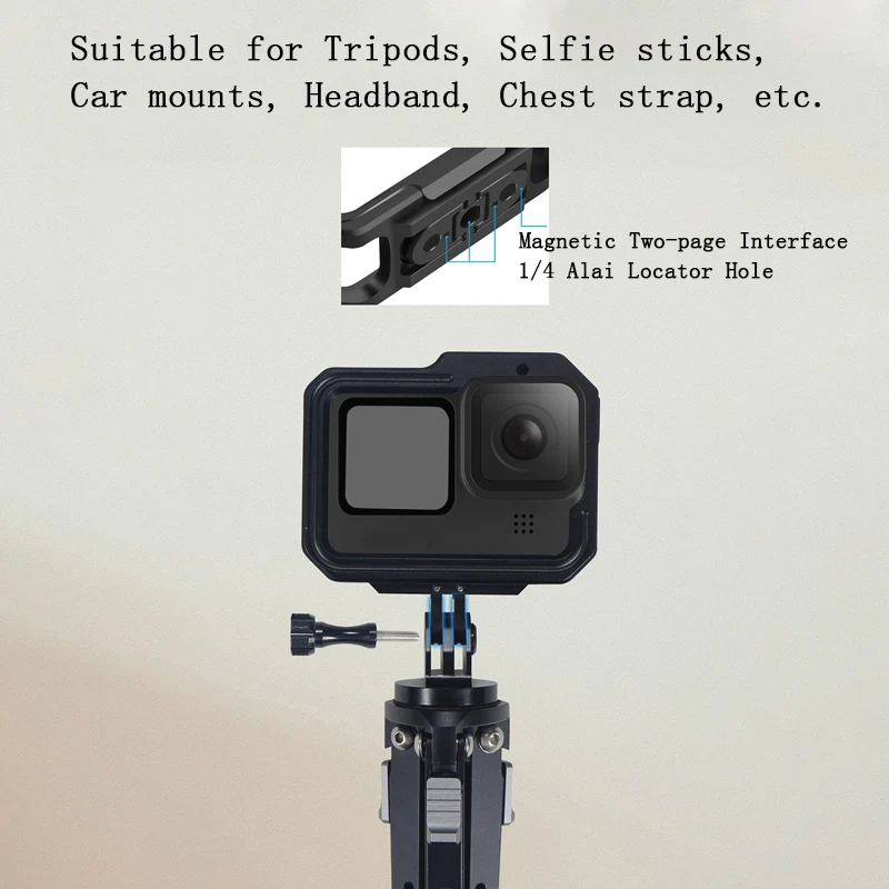 GoPro 13 12 11 10 9 용 알루미늄 합금 프레임 케이스 GoPro Hero 13 12 10 11 9 8 액세서리 용 이중 Clod Shoe 보호 쉘