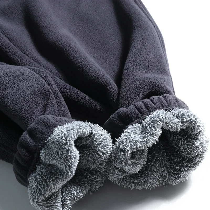 Men's Fleece-Lined Trousers Youth Autumn and Winter Short Wool Thickened Base Outer Wear Pajama Pants Sports Pants