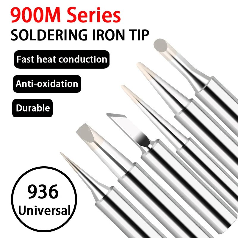 

5/12pcs Lead-Free 900M-T Soldering Iron Head Set I+B+K+2.4D+3C Soldering Iron Inside Hot Bare Electric Soldering Iron Tip Tool