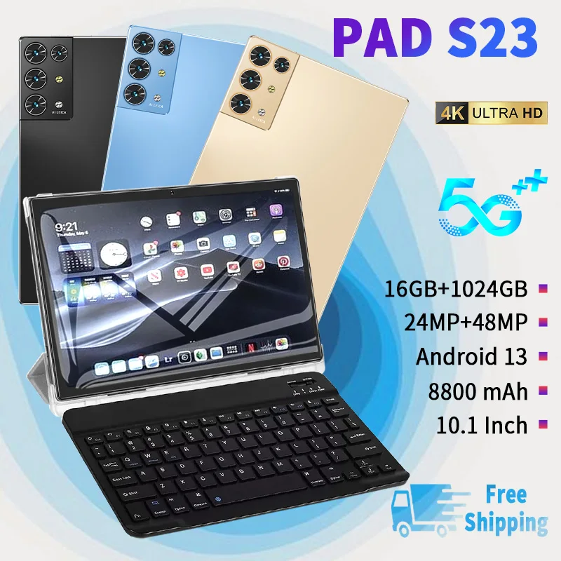 

Original Tablet New Global Version Pad S23 Snapdragon 888 Android Tablet 10.1 Inch 16GB RAM 1T ROM 5G Wifi Google Play Tablets