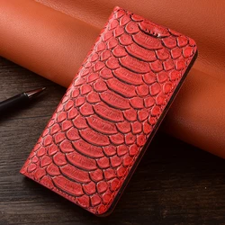 Genuine Leather Flip Wallet Phone Case Cover for Blackview BV6200 Pro (Red 2)