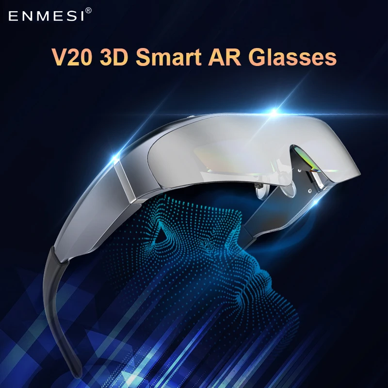 Enmesi V20 3D Ar Smart Glasses 4K Schermo Massimo Da 200 Pollici Vr All-In-One Con Doppio Fhd Micro-Oled E 0-500 ° Ddjustment Miope Per Telefoni