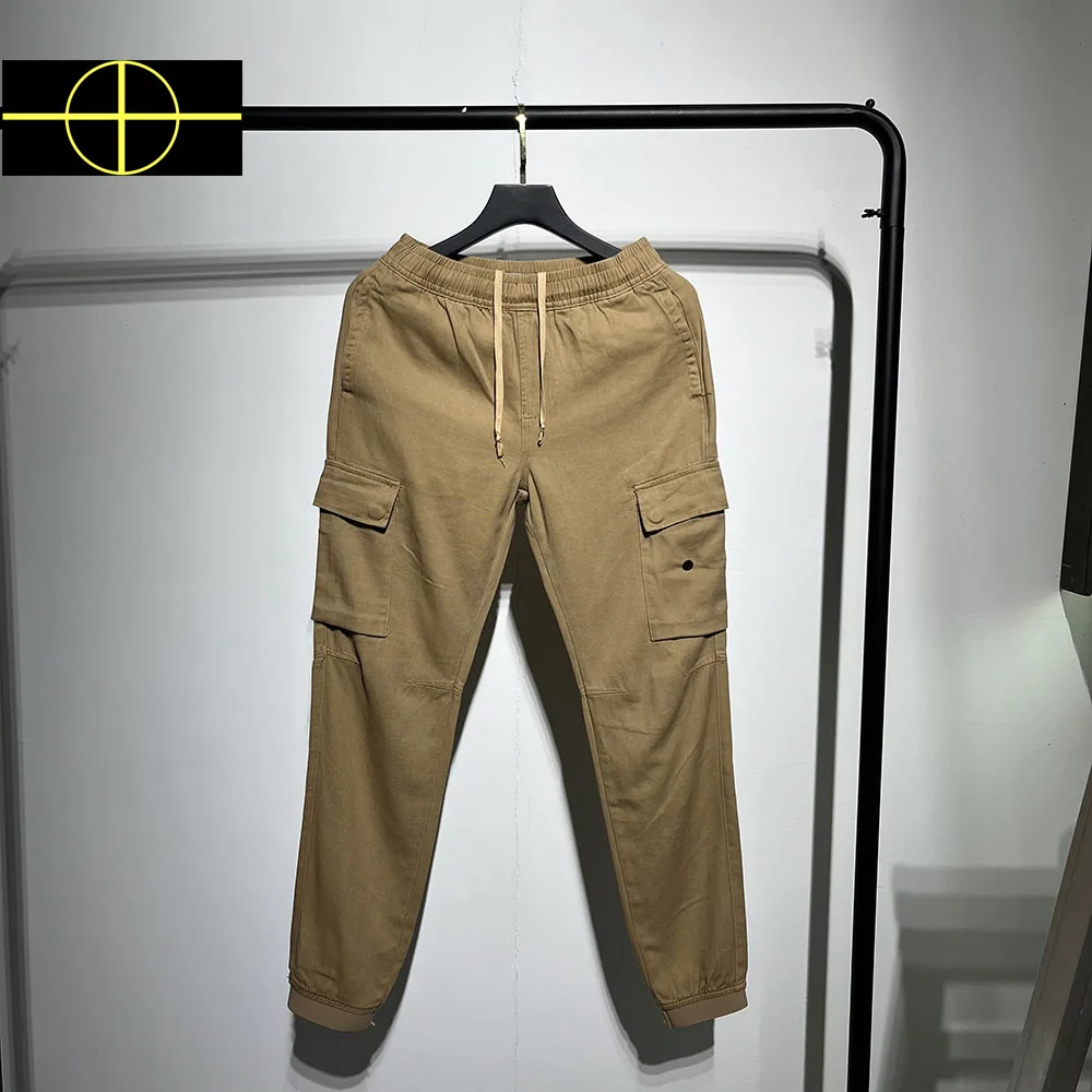 

High Quality Multi-Pocket Pants Men Women Cotton Cargo Pants Men Patch Badge Embroidery Trousers