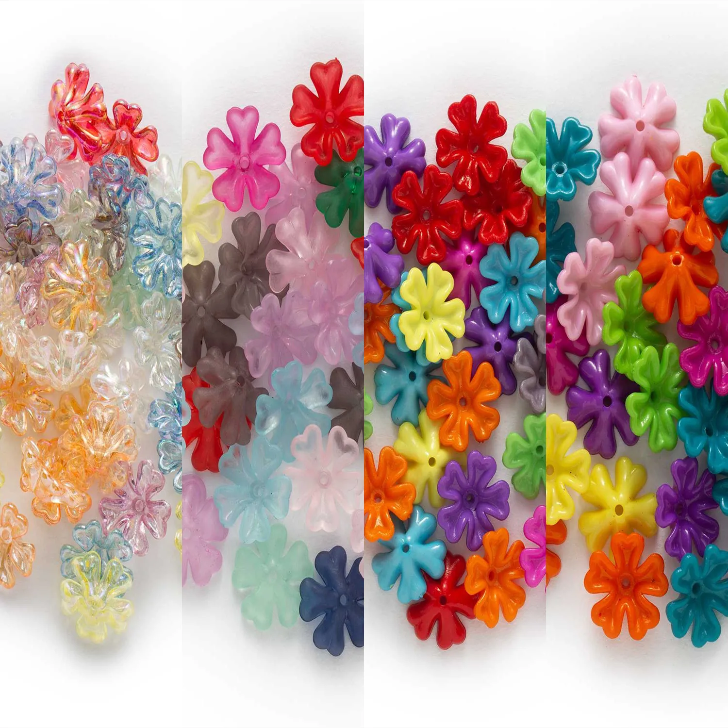 

50pcs Acrylic Flower Bell Bead Caps Jewelry Making Findings Headwear Bracelet Necklace Earring Pendant Accessoires Decor 16mm