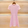 traf 2025 woman tight dress knitted tassel stretch corset elegant women's dress y2k clothes New fashion pink hip skirt 5