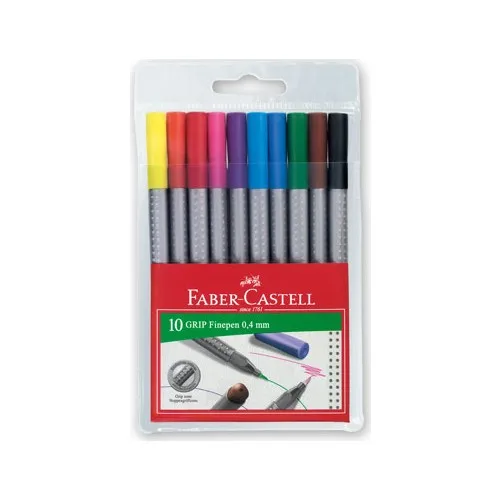 Faber-Castell Stationery School Office Pastel Grip Finepen Felt Type 0.4mm Cardboard Box of 10