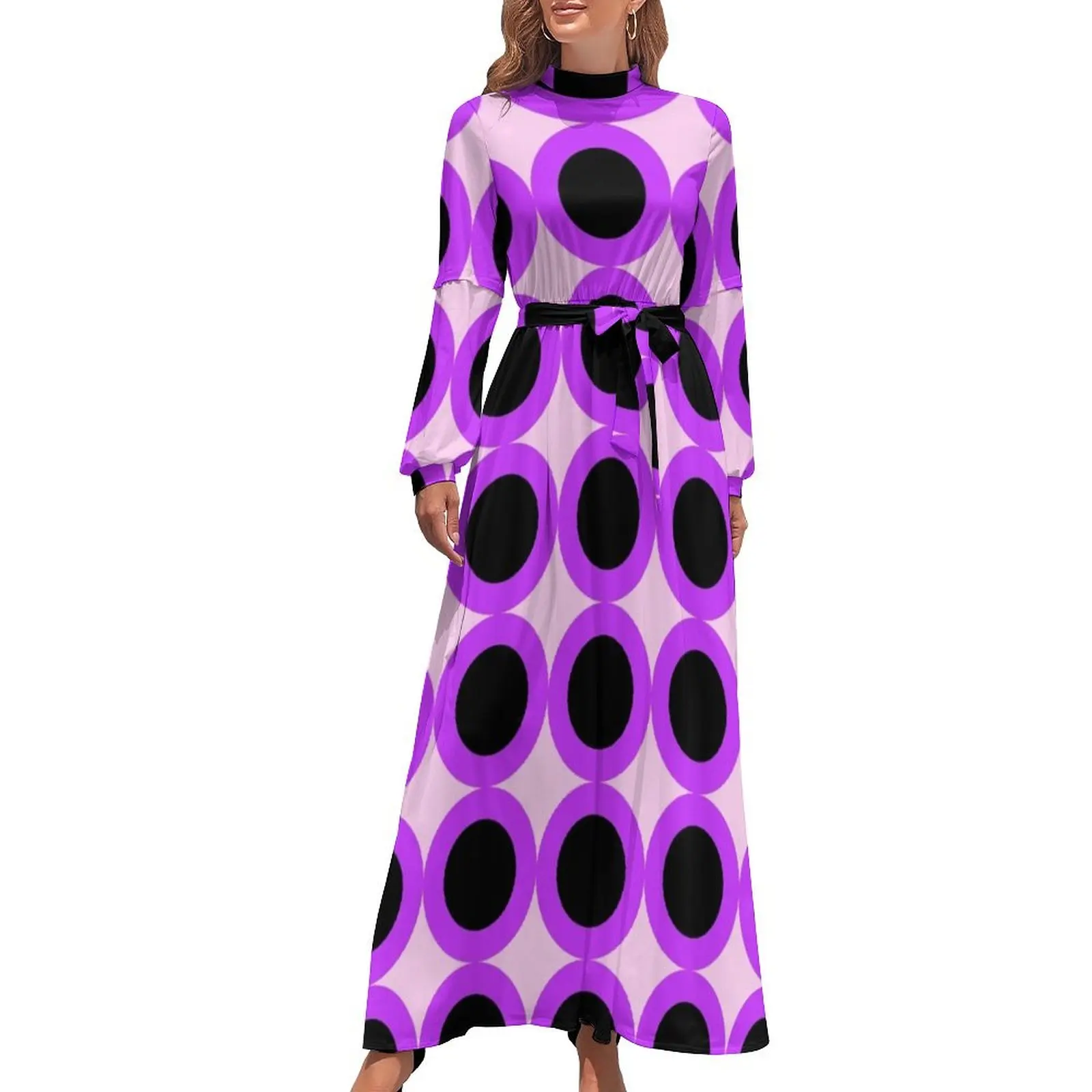 

Purple Spot 60s Mod Long Dress bandage dress prom dresses 2024