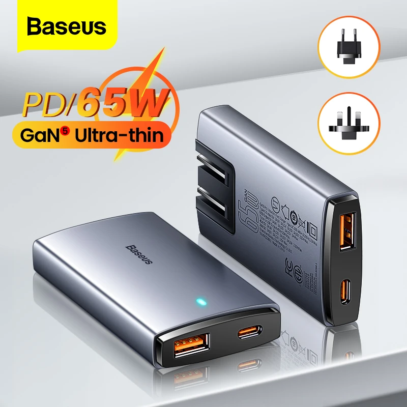 

Baseus 65W GaN5 Pro USB C Charger PD 3.0 Quick Charge QC 4.0 Type C Fast Charging Portable Travel Charger For iPhone 14 MacBook