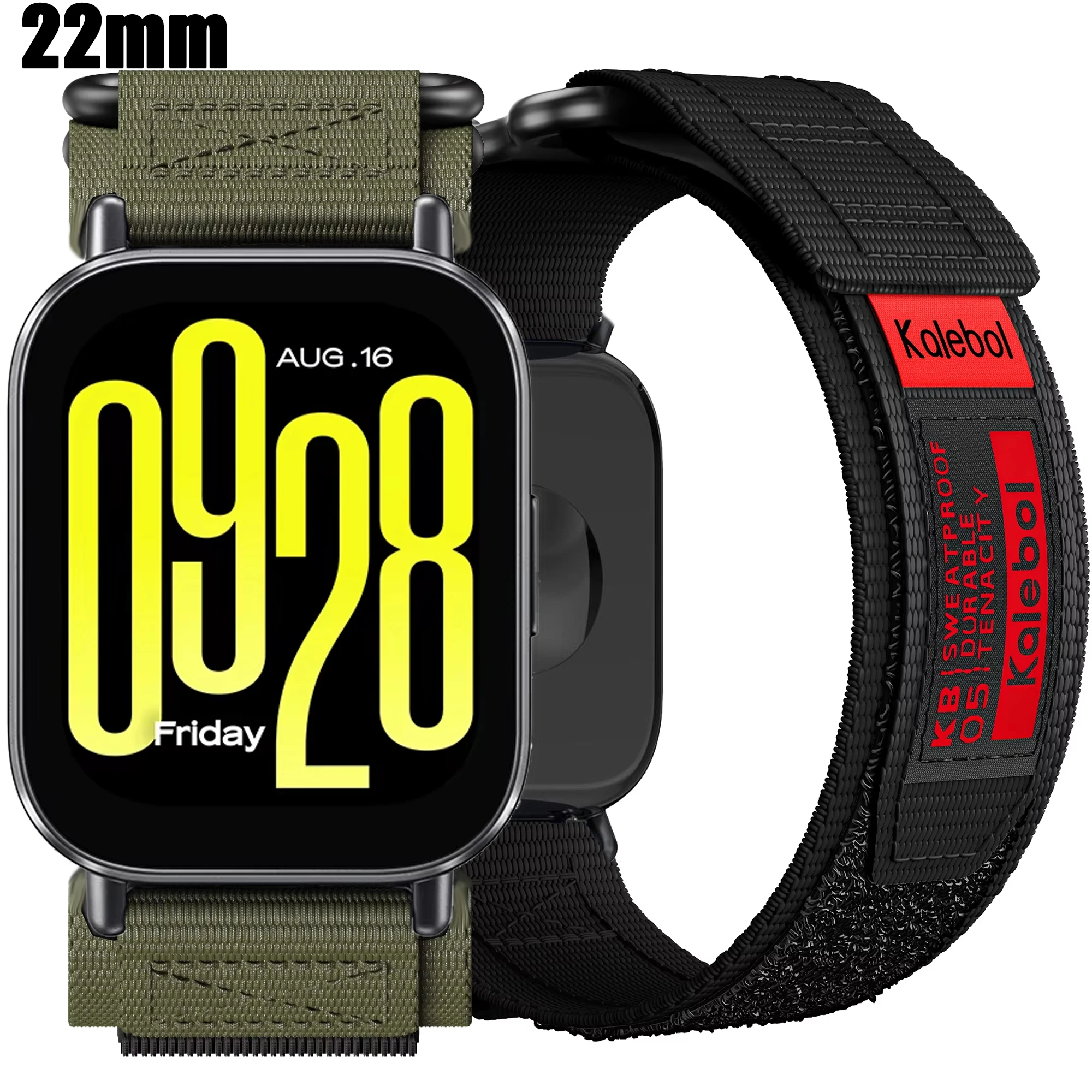 22mm Soft Breathable Sport Nylon Loop Bracelet Strap