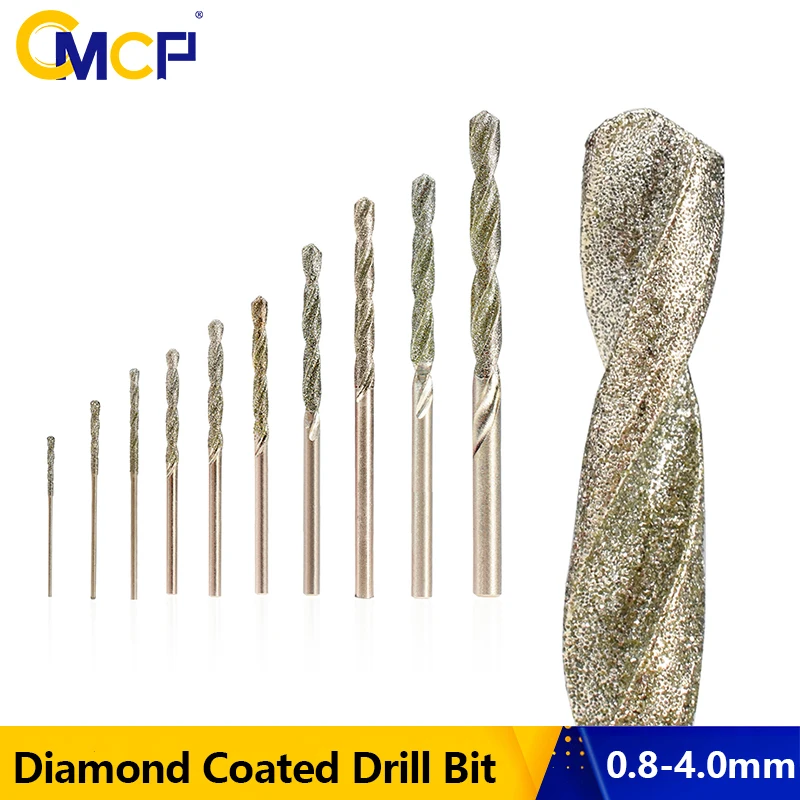 CMCPDiamondCoatedHSSTwistDrillBit10pcs05mm30mmMicroDrill