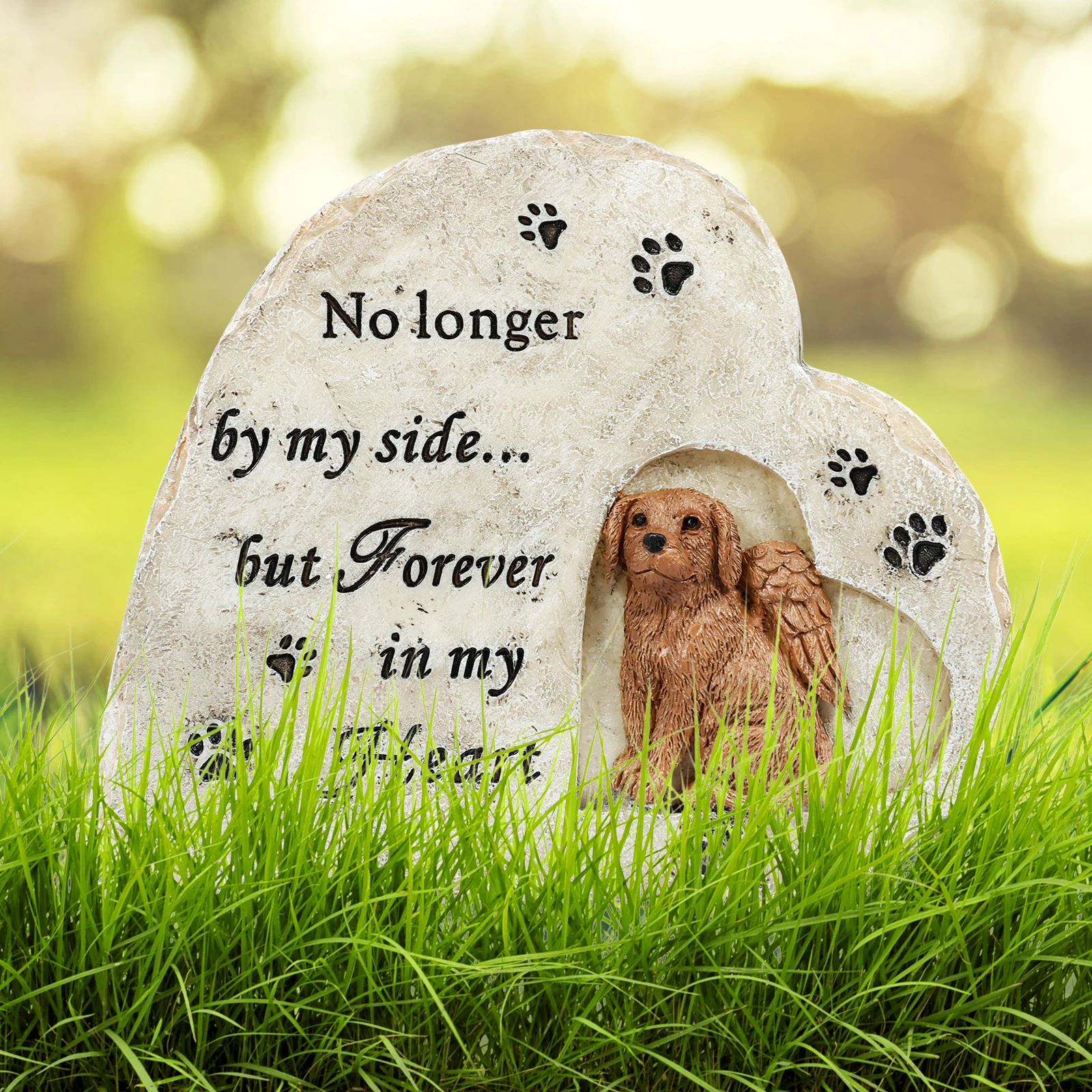 

Памятный камень для собаки, полимерная памятная статуя сочувствия для питомца, собачья лапа в форме сердца, шаговый сад, заголовок, потеря питомца, подарки для уличной собаки