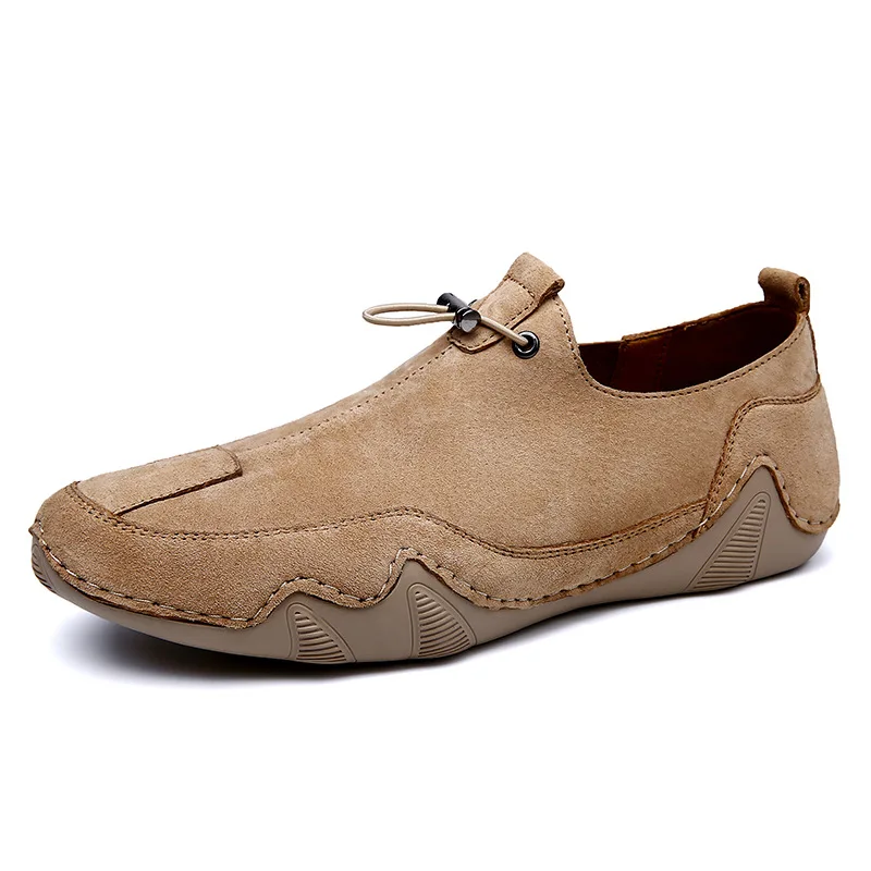 

Fashion Genuine Leather Shoes Men Loafers Flat Leather Mens Casual Shoes Brand Male Footwear Slip-on Cool Young Man Style KA4410