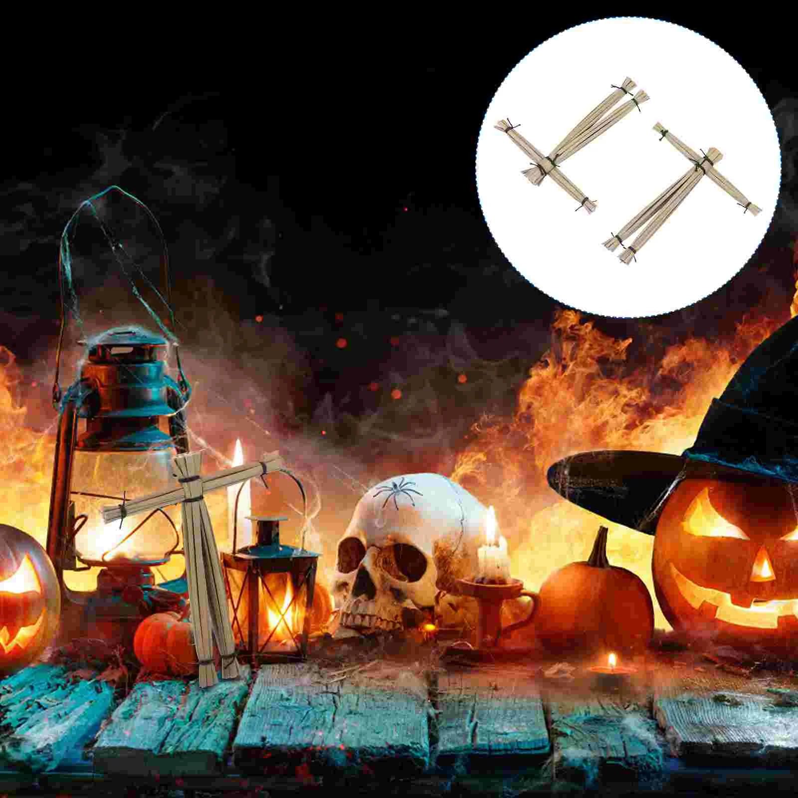 

2 Pcs Scarecrow Stuffed Toy Trick Props Spooky Funny Close-up Toys Straw Tricks for Kids
