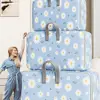 Daisy Quilt Storage Bag Foldable Household Clothes Organizer Closet Organizer Storage Containers Storage Box with Handles 5