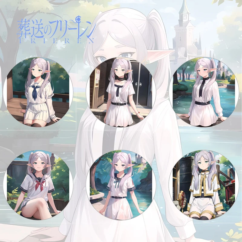 

Frieren at the Funeral Anime Sousou no Frieren Brooch Round Icon Badge Pendant Pins Insignia Clothing Jewelry Accessories Gift