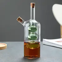 Oil and Vinegar Dispenser Glass, 2 in 1 Oil and Vinegar Bottle, Cruet Bottle 1