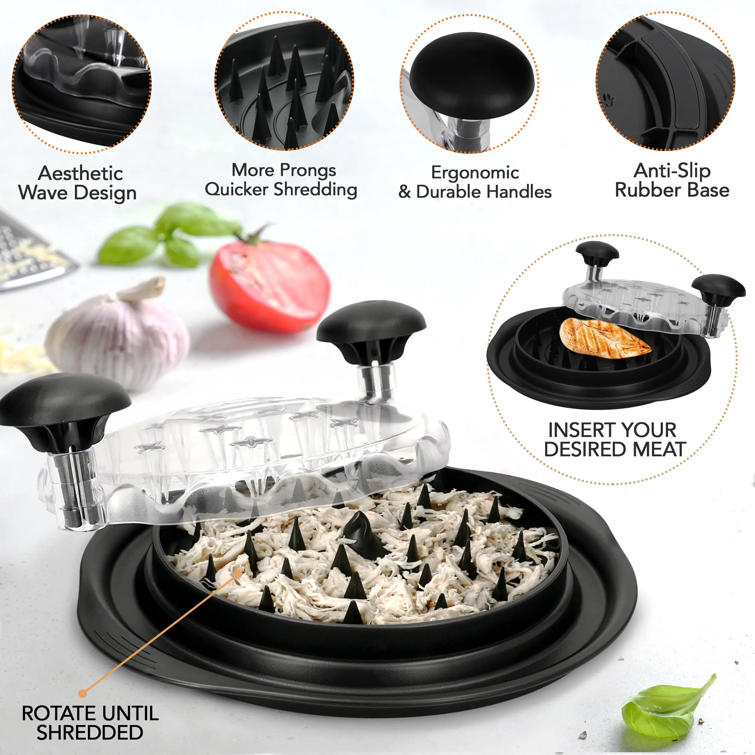 Chicken Shredder Chicken Shredder Tool Twist Visible Chicken Breast Shredder Meat Chopper Kitchen Essentials Gadgets BPA Free Anti-Slip