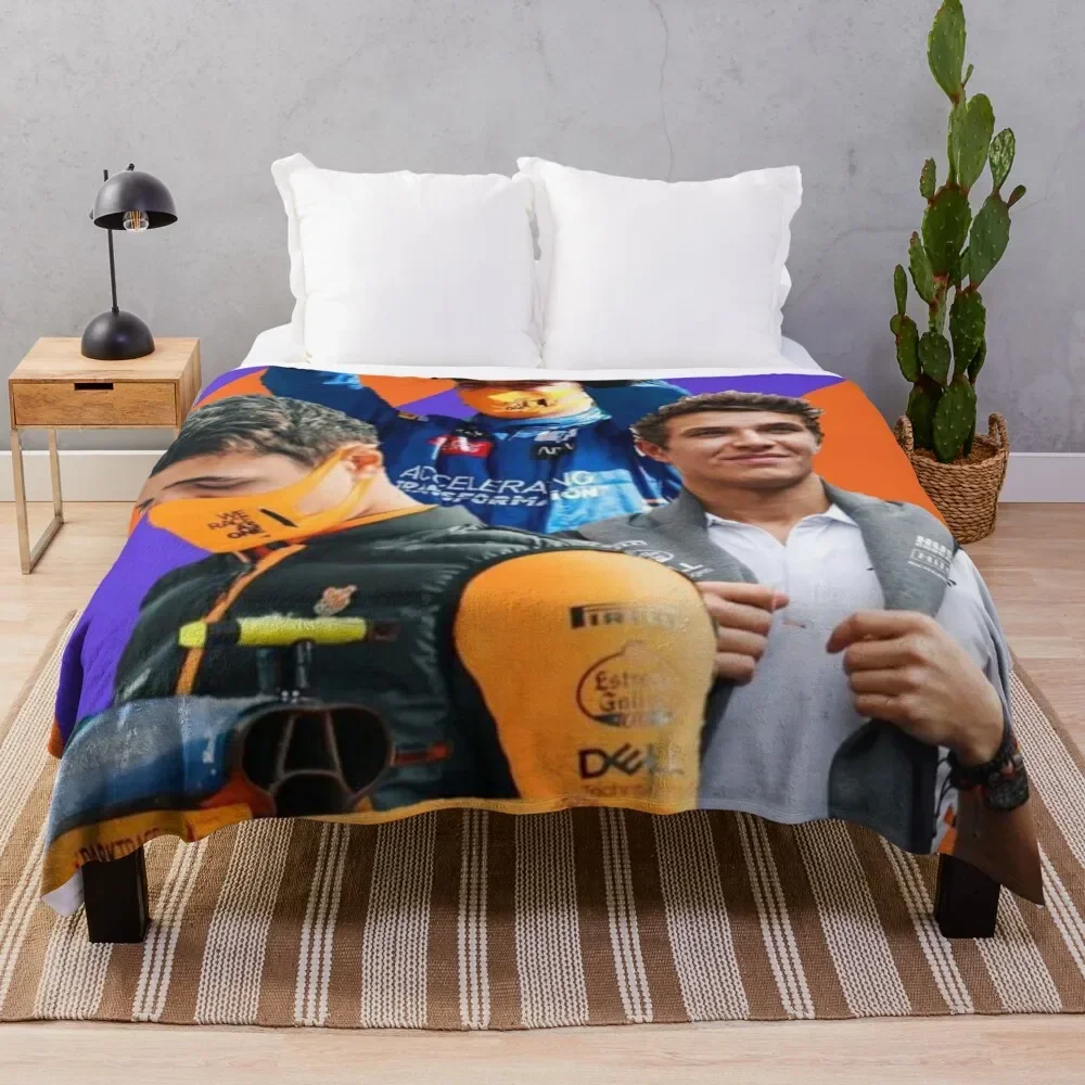 

lando norris Throw Blanket Thermal Fluffy Softs Moving Plush Blankets