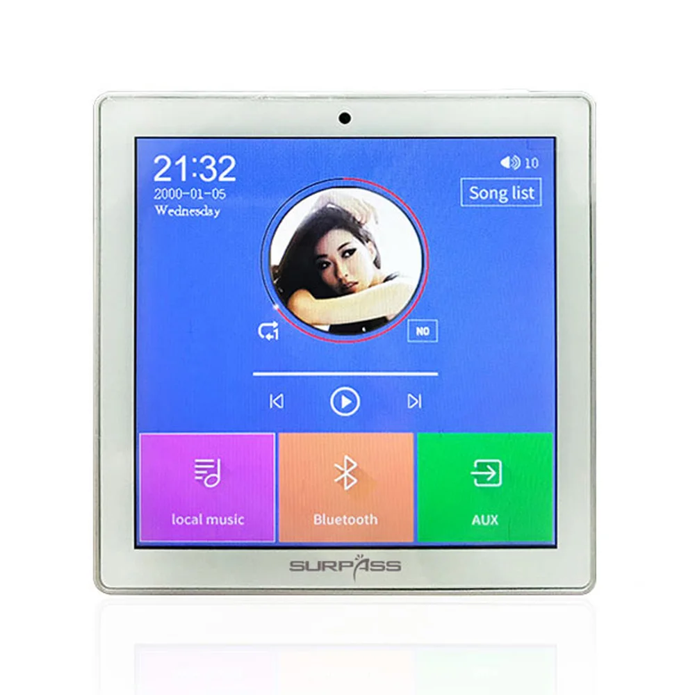 

4 Inch In Wall Amplifier Full Screen Touch Amplifier Mini Home Amplifier 4*20W