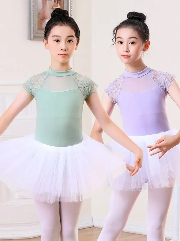 Professional Girls Ballet Dress Ballerina Dancing Costumes For Kids Dance Dress Performance Tutu Dancewear Gymnastics Leotard