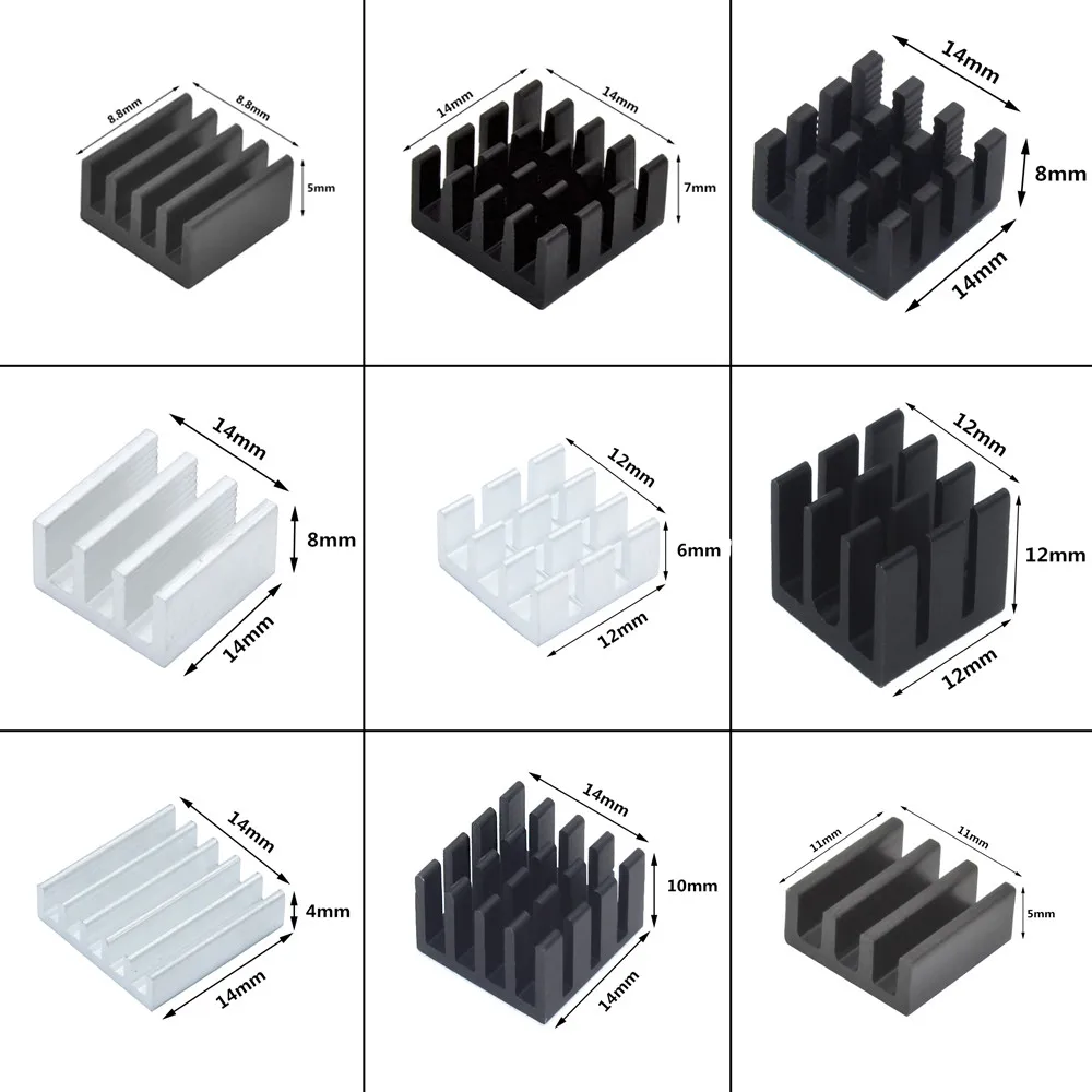 Electronic Chip Cooler Aluminum Heatsink Mini Heat sink For Electronic RAM MOS IC Chip 3D Printer Raspberry Pi Cooling electronic chip cooler cpu radiator cooler cpu cooler